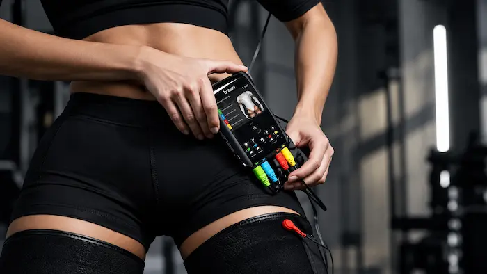 Beurer EM 95 porté à la ceinture pendant une séance