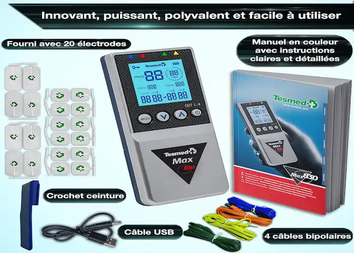 Tesmed Max 830 présenté avec ses fonctions d’électrostimulation
